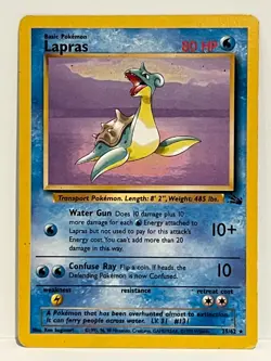 Vintage 1999 Pokemon TCG Fossil LAPRAS NON-HOLO Rare 25/62 LP English, Unltd. - Image 1