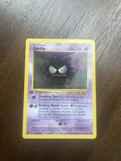 50/102 Gastly 1st Edition Pokemon Base Set Shadowless LP - Image 1