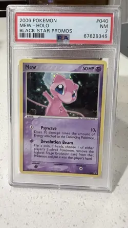 2006 POKEMON #040 MEW HOLO PSA 7 BLACK STAR PROMOS NM VINTAGE - Image 4