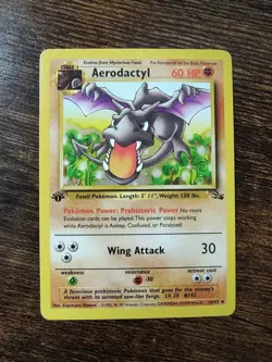 Pokemon Fossil 1st Edition Aerodactyl 16/62 Non Holo - Image 1