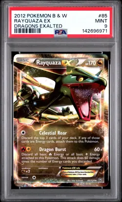 2012 POKEMON B&W DRAGONS EXALTED #85 RAYQUAZA EX PSA 9 - Image 1