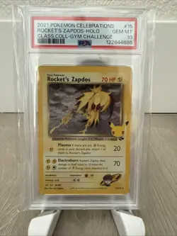 Pokemon Rockets Zapdos Celebrations 15/132 Rare PSA 10 - Image 1