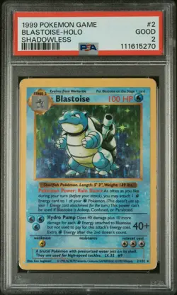 Blastoise #2/102 Holo PSA 2 - 1999 Pokemon Base Set Shadowless - Image 1