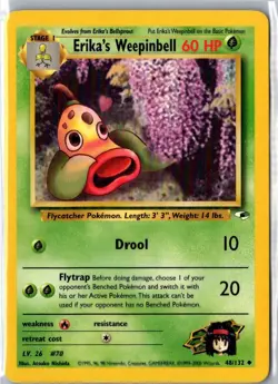 ERIKA'S WEEPINBELL 48/132 UNCOMMON GYM HEROES POKEMON MP - Image 1