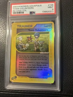2003 Pokemon Aquapolis Town Volunteers Rev Holo #136 PSA 9🔥Mint Cert# 138820311 - Image 2