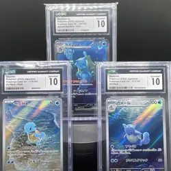 Pokemon Card 151 Squirtle Wartortle Blastoise Gem Mint 10 Holo Lot Japanese 2023 - Image 1