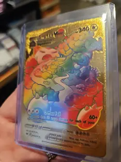 Snorlax Vmax Rainbow Gold Foil Fan Art Premium Vinyl Collector Card - Image 2