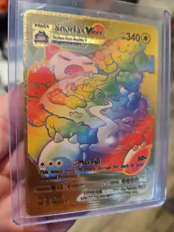 Snorlax Vmax Rainbow Gold Foil Fan Art Premium Vinyl Collector Card - Image 3
