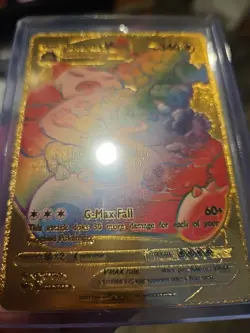 Snorlax Vmax Rainbow Gold Foil Fan Art Premium Vinyl Collector Card - Image 4