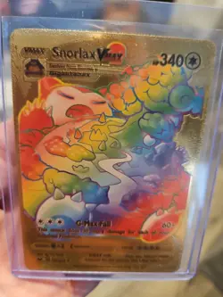 Snorlax Vmax Rainbow Gold Foil Fan Art Premium Vinyl Collector Card - Image 5