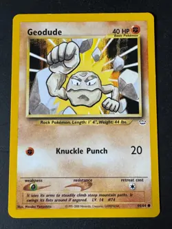 Geodude Pokemon Common Card - Neo Revelation - 44/64 - Image 1