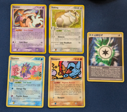 HOLO Deoxys 16, HOLO Slaking 15, others - Lot 5 EX Deoxys (2005) cards - LP/NM - Image 1