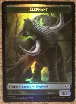 mtg magic marit lage 20/20 token jeton FOIL extended borderless double elephant - Image 2