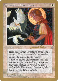 MTG Swords to Plowshares ** World Championship Decks 1997 ** English (LP) - Image 1