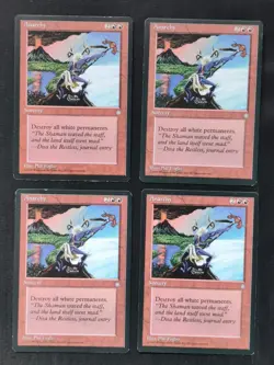 MTG. 4 x ANARCHY SORCERY PLAYSET ICE AGE MAGIC GATHERING LP and NM See Pic - Image 1