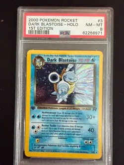 PSA 8 2000 Pokemon Team Rocket 1st Edition Dark Blastoise Holo Rare 3/82 - Image 1