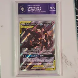 Pokemon Umbreon & Darkrai GX TAG TEAM Promo Holo SM241 TGA 9.5 Sun & Moon - Image 1