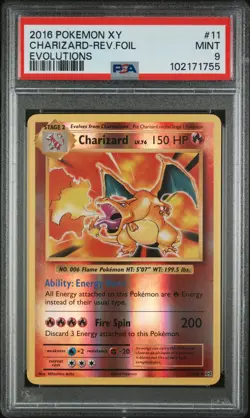 Charizard-Rev.Foil Pokemon Xy Evolutions 11 NM PSA 9 - Image 1