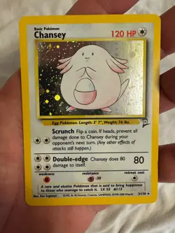 2000 Pokemon - Chansey Holo Rare Unlimited - Base Set 2 - 3/130 - WOTC SWIRL! - Image 1
