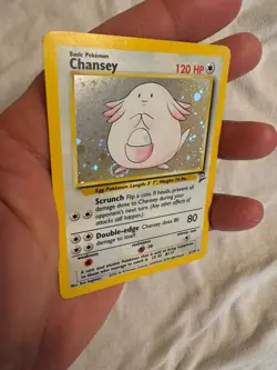 2000 Pokemon - Chansey Holo Rare Unlimited - Base Set 2 - 3/130 - WOTC SWIRL! - Image 2