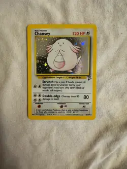 2000 Pokemon - Chansey Holo Rare Unlimited - Base Set 2 - 3/130 - WOTC SWIRL! - Image 3