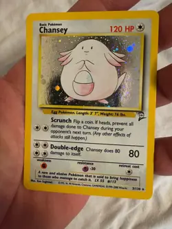 2000 Pokemon - Chansey Holo Rare Unlimited - Base Set 2 - 3/130 - WOTC SWIRL! - Image 4