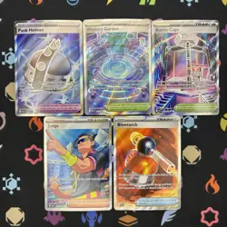 Pokemon TCG Full Art Trainer Tool Supporter Stadium Item Lot 5x NM English - Image 1