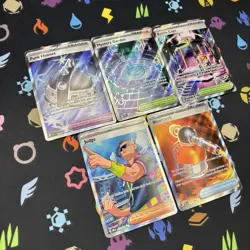 Pokemon TCG Full Art Trainer Tool Supporter Stadium Item Lot 5x NM English - Image 2