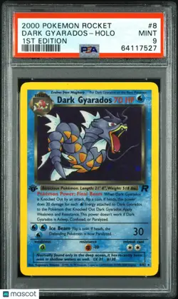 2000 Pokemon Rocket Dark Gyarados Holo 1st Edition PSA 9 8/82 - Image 1