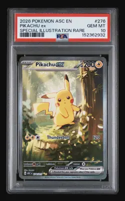 2026 POKEMON ASC EN-ASCENDED HEROES SPECIAL ILLUSTRATION RARE PIKACHU EX PSA 10 - Image 1