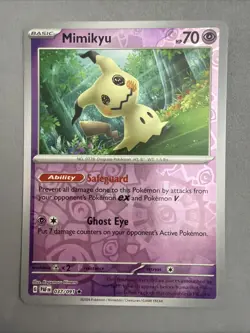 Pokemon TCG * SV Paldean Fates * 37/91 Mimikyu REVERSE HOLO Rare * FRESH PK - Image 1