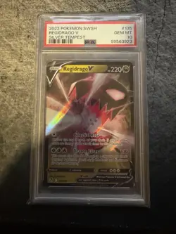 Pokemon Regidrago V Holo Ultra Rare 135/195 Silver Tempest PSA 10 - Image 1