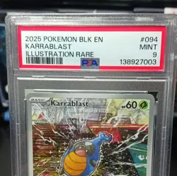 Pokemon Karrablast Sv: Black Bolt Illustration Rare Holo 094/086 PSA 9 2025 - Image 3