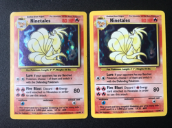 2 Ninetales 12/102 BASE set Pokemon holo rare card MP - Image 1