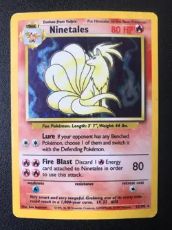 2 Ninetales 12/102 BASE set Pokemon holo rare card MP - Image 2
