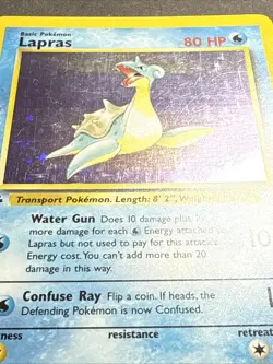 Lapras First Edition Holo Pokemon 10/62 Fossil LP - Image 3