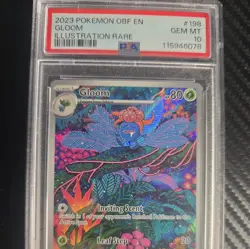 2023 POKEMON OBF EN-OBSIDIAN FLAMES ILLUSTRATION RARE #198 GLOOM PSA 10 - Image 1