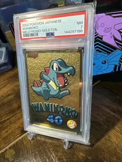 2000 Pokemon Japanese Meiji Promo Gold Waninoko Totodile PSA 7 - Image 2