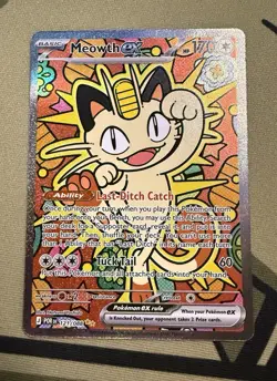 Pokemon TCG Meowth EX 121/88 SIR Special Illustration Rare Perfect Order - Image 1