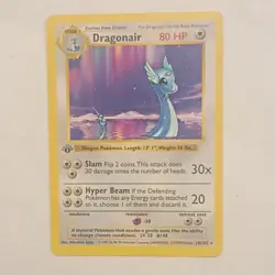 Pokemon Dragonair Base Set Shadowless Rare 1st Edition 18/102 80 HP Stage 1 1999 - Image 1