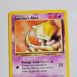 2000 Pokemon Gym Heroes Sabrina’s Abra 91/132 WOTC Vintage Common Psychic Card - Image 2
