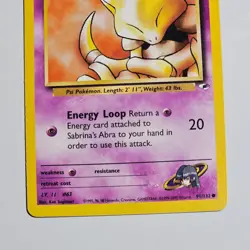 2000 Pokemon Gym Heroes Sabrina’s Abra 91/132 WOTC Vintage Common Psychic Card - Image 3