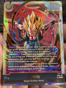 Gogeta FB09-122 Secret Rare Dual Evolution Dragon Ball Card English Fusion World - Image 1