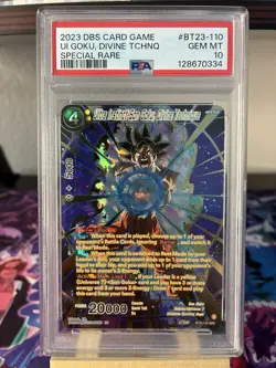 Dragon Ball Super Card Ultra Instinct Son Goku Divine Technique SPR Foil PSA 10 - Image 1