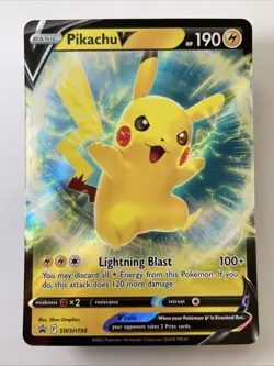 Pikachu V SWSH198 - SWSH: Sword & Shield Promo Cards Holo (NM+) - Image 1