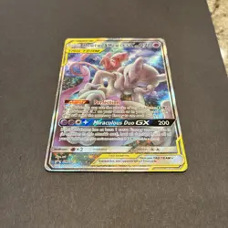 Pokemon TCG Mewtwo & Mew GX Black Star Promo Full Art Tag Team Holo Card - Image 3