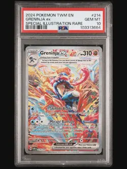 Pokemon TCG Greninja EX Twilight Masquerade Card 214/167 PSA 10 - Image 1