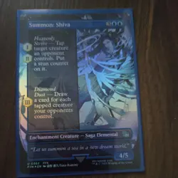 MTG Magic the Gathering FOIL Summon: Shiva Borderless FIN #362 - Image 1