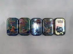 Pokemon TCG: Kanto Friends Mini Tins Complete Art Set ~ All 5 Tins ~ *EMPTY* - Image 1