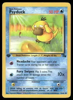 Psyduck 53/62 Common Fossil Pokemon 1st Edition Lightly Played - Image 1